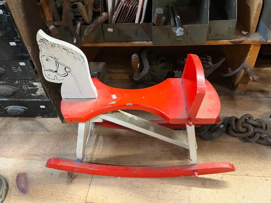Vintague Childs Red Rocking Hobby Horse from 1950s