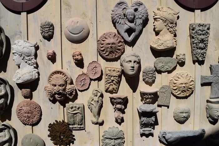 Cement Wall Faces Plaques Mermaid Greenman