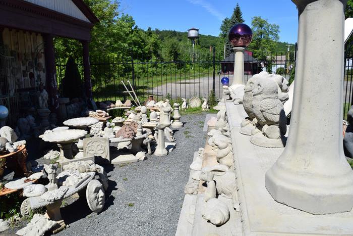 Cement Garden Statue Figure Animals Bird Globe